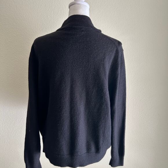 Club House Sweater Merino Wool Blend Black Mock Neck SZXL Pullover Winter Cozy - Picture 2 of 10